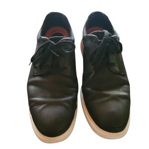 Rockport Total Motion Sport Dress Shoes Mens 11W Black Leather White Sole CH1932